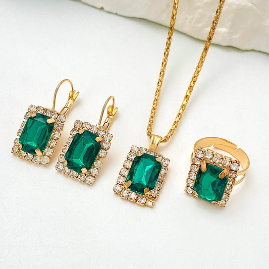 Sylvara Greenveil Jewelry Set | White Gold