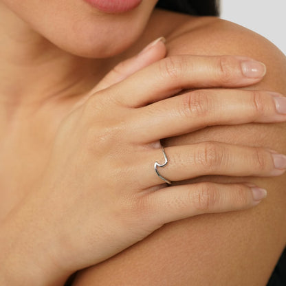 Silver-Toned Minimalist Open Ring